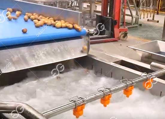 Potato bubble cleaning machine