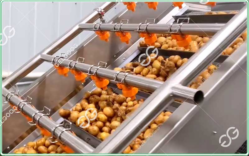 automatic potato washing and peeling machine