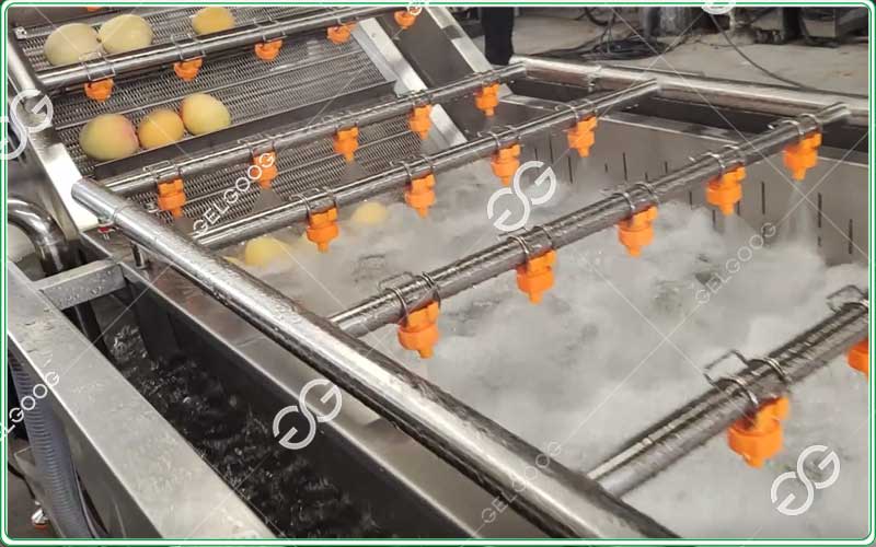 Máquina lavadora de burbujas para mangos